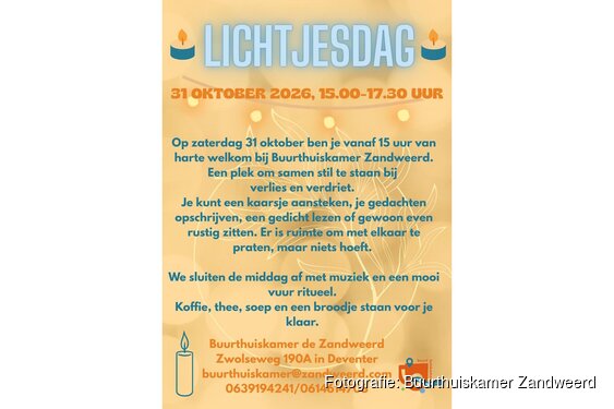 Lichtjesdag in Buurthuiskamer Zandweerd